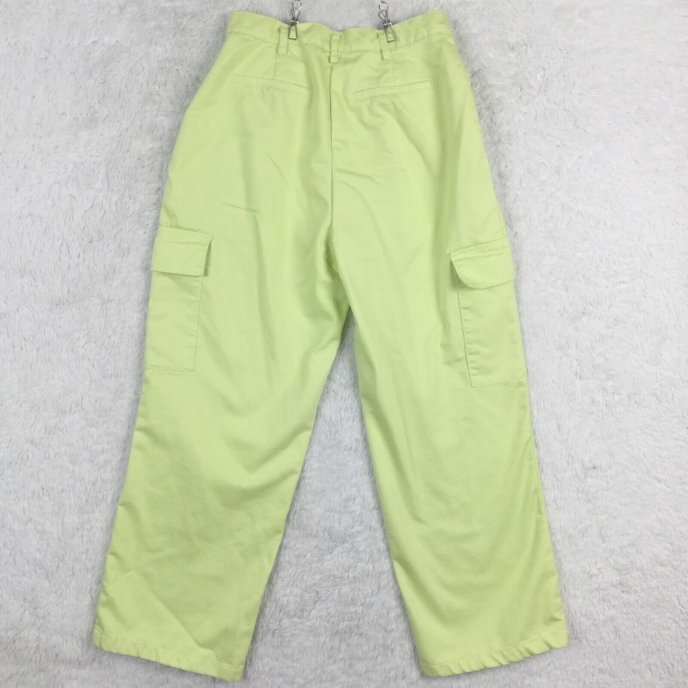 Hunter & Brown Womens Pants Wide Leg Cargo Trouser Yellow Pleated High M‎ New - Picture 2 of 10